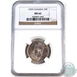 25-cent 1939 NGC Certified MS-62