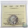 Image 1 : 25-cent 1945 ICCS Certified MS-65. A bright flashy coin accented with hints of natural golden tones