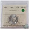 Image 1 : 25-cent 1948 ICCS Certified MS-66  Gem Coin with Crisp strike details