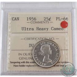 25-cent 1956 ICCS Certified PL-66 Ultra Heavy Cameo