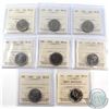 Image 1 : 25-cent 1970-1978 Small Denticles ICCS Certified MS-65. 1973 is missing. 8pcs