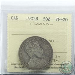 50-cent 1903H ICCS Certified VF-20