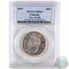 Image 1 : 50-cent 1947 Maple Leaf Curved Left PCGS Certified MS-64.
