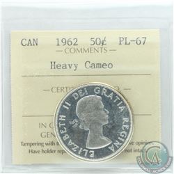 50-cent 1962 ICCS Certified PL-67 Heavy Cameo. Tied for finest known