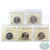 Image 1 : 50-cent 2001P, 2002P Ascension, 2003WP Numismatic BU, 2005P & 2006P ICCS Certified MS-66. 5pcs