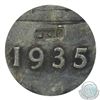 Image 3 : Silver $1 1935 "J.O.P." Counter stamped. (Rev. 005, Oval, Small Initials) AU