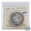 Image 1 : Silver $1 1947 Maple Leaf ICCS Certified MS-63  A Choice coin accented with some cameo on the relief