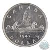 Image 3 : Silver $1 1947 Maple Leaf ICCS Certified MS-63  A Choice coin accented with some cameo on the relief