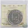 Image 1 : Silver $1 1947 Maple Leaf ICCS Certified MS-60