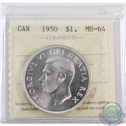 Silver $1 1950 ICCS Certified MS-64