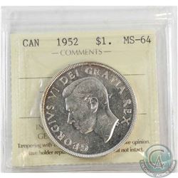 Silver $1 1952 NWL ICCS Certified MS-64