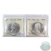 Image 1 : Silver $1 1963 & 1965 Type V ICCS Certified MS-64. 2pcs