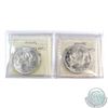 Image 2 : Silver $1 1963 & 1965 Type V ICCS Certified MS-64. 2pcs