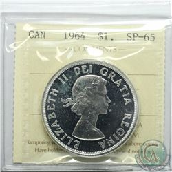 Silver $1 1964 ICCS Certified SP-65 Cameo