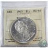 Image 1 : Silver $1 1965 Type V ICCS Certified MS-64.