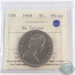 Nickel $1 1968 No Island ICCS Certified MS-66  Tied for Highest Grade By ICCS