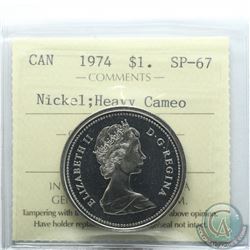 Nickel $1 1974 ICCS Certified SP-67 Heavy Cameo