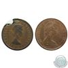 Image 2 : Canada 1-cent 1964 & 1967 with Defective Planchet in VF & AU-UNC. Please view picture. 2pcs