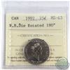 Image 1 : 25-cent 1992 New Brunswick Die Rotated 180 Degrees ICCS Certified MS-63