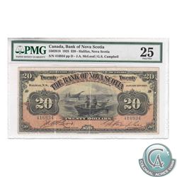 550-28-18 1925 Bank of Nova Scotia $20, McLeod-Campbell, S/N: 416934/D, PMG VF-25. Comments of Small