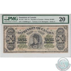 DC-8f-i 1878 Dominion of Canada $1, Various-Harington, Lettered Boarder, Payable at Toronto, Series 