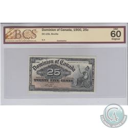 DC-15b 1900 Dominion of Canada 25c, Boville. BCS UNC-60 Original.