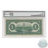 Image 2 : DC-23c 1917 Dominion of Canada $1, Hyndman-Saunders, Seal Over ONE, Series C, S/N: C-761081A/B, PMG 