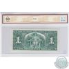 Image 2 : BC-21a 1937 Bank of Canada $1, Osborne-Towers, S/N: C/A8993142. BCS UNC-60 Original