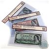 Image 1 : 1954 Bank of Canada Devil's Face $1, $2, & $5 Denominations with matching Low digit Serial Numbers. 