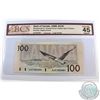 Image 1 : BC-60aA-N1-iii 1988 Bank of Canada $100, Thiessen-Crow, Hidden Back Position Number, Replacement, 4 