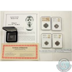 Bulk Lot; 2x Silver Coins of Ancient Rome: Elagabalus, AD 218-222 BI Tetradrachm (NGC Ancients: Ch F