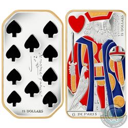 RCM Issue; 2009 $15 Playing Cards - Ten of Spades & King of Hearts Sterling Silver Coins. Coins come