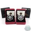 Image 1 : RCM Issue; 2009 $20 Pink & Blue Crystal Snowflake Fine Silver Coins (Tax Exempt). 2pcs.