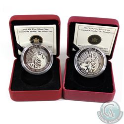 RCM Issue; 2013 $20 Untamed Canada - The Arctic Fox & The Pronghorn Fine Silver Coins (Tax Exempt). 