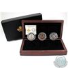 Image 1 : RCM Issue; Complete 2015 $25 Singing Moon Mask Fine Silver 3-coin Set (Tax Exempt). Set comes with t