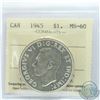 Image 1 : Silver $1 1945 5/5 ICCS Certified MS-60