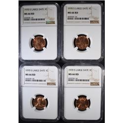 4 - 1970-S LG DT LINCOLN CENTS NGC