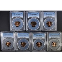 7 1971-S LINCOLN CENTS PCGS PR-68 RD
