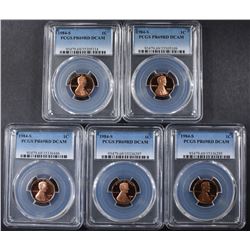5 1984-S LINCOLN CENTS PCGS PR-69RD DCAM