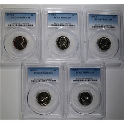 5 - 1970 S JEFFERSON NICKELS PCGS