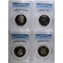 4 PROOF KENNEDY HALVES ALL PCGS GRADED
