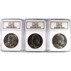 3 - 1977 IKE DOLLARS NGC MS65