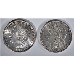 1881 & 1897 MORGAN DOLLARS CH BU