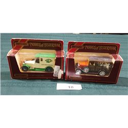 TWO VINTAGE MATCHBOX MODELS OF YESTER YEAR DIE CAST TRUCKS