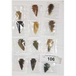 12 STONE ARROW HEADS