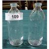 Image 1 : 2 VINTAGE GLASS EMBOSSED BABY BOTTLES W/NURSERY RHYME MOTIF