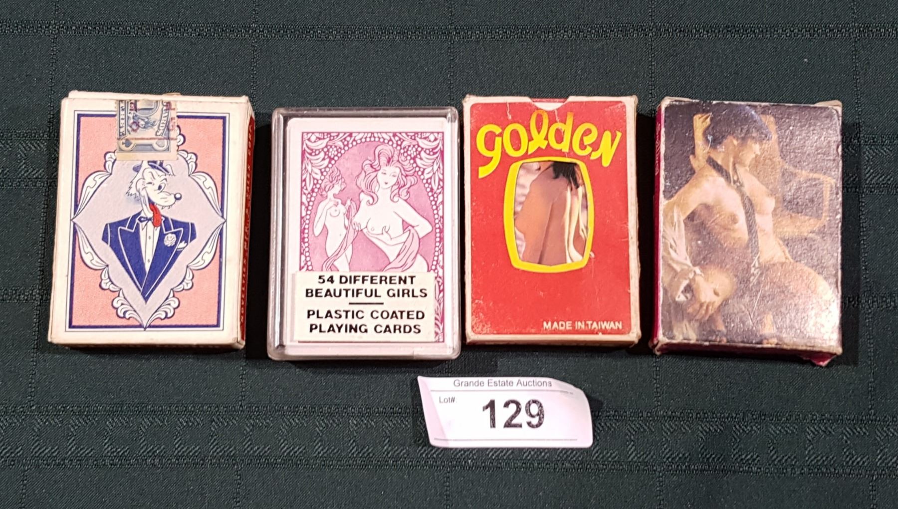 FOUR DECKS OF VINTAGE NUDE LADIES PLAYING CARDS