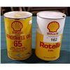 Image 1 : TWO VINTAGE SHELL AEROSHELL AVIATION OIL & ROTELLA OIL QUARTS