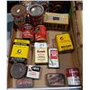 Image 1 : 12 VINTAGE GENERAL STORE TINS AND SEAL-A WAX BOX