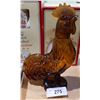 Image 1 : VINTAGE AMBER GLASS ROOSTER FIGURAL DECANTER